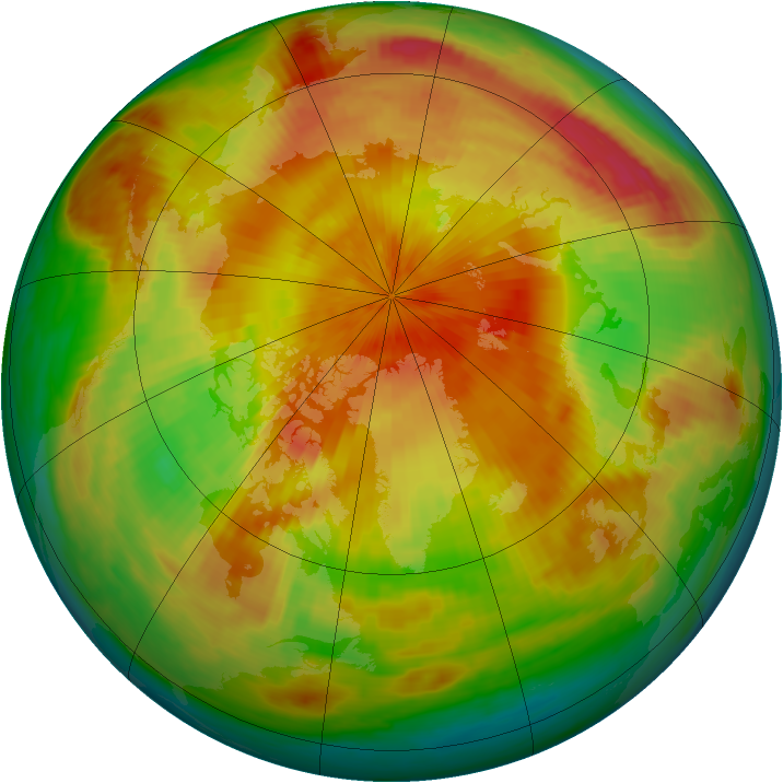 Arctic ozone map for 21 April 1999